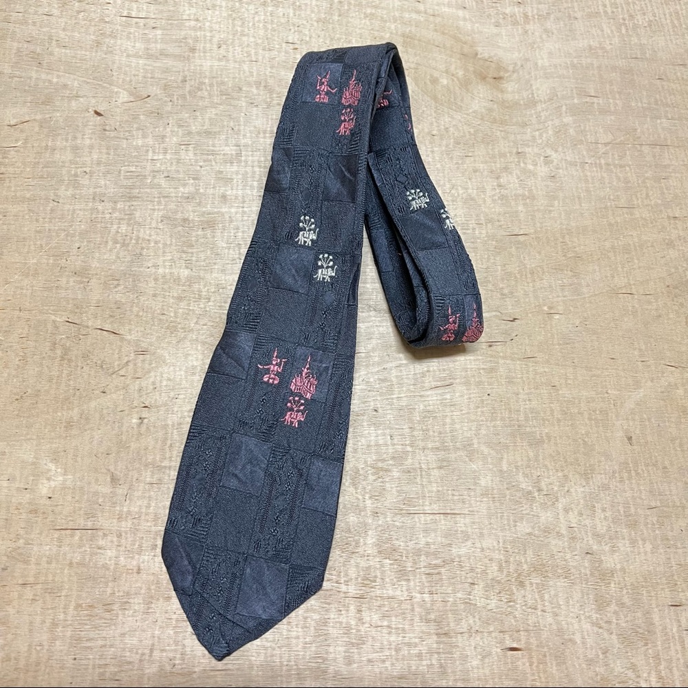 Vintage Silk Neck Tie Dark Gray Pattern Classic Business Tie